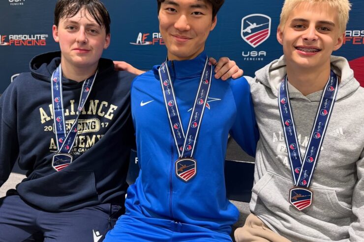 Students from local fencing club Alliance Fencing Academy